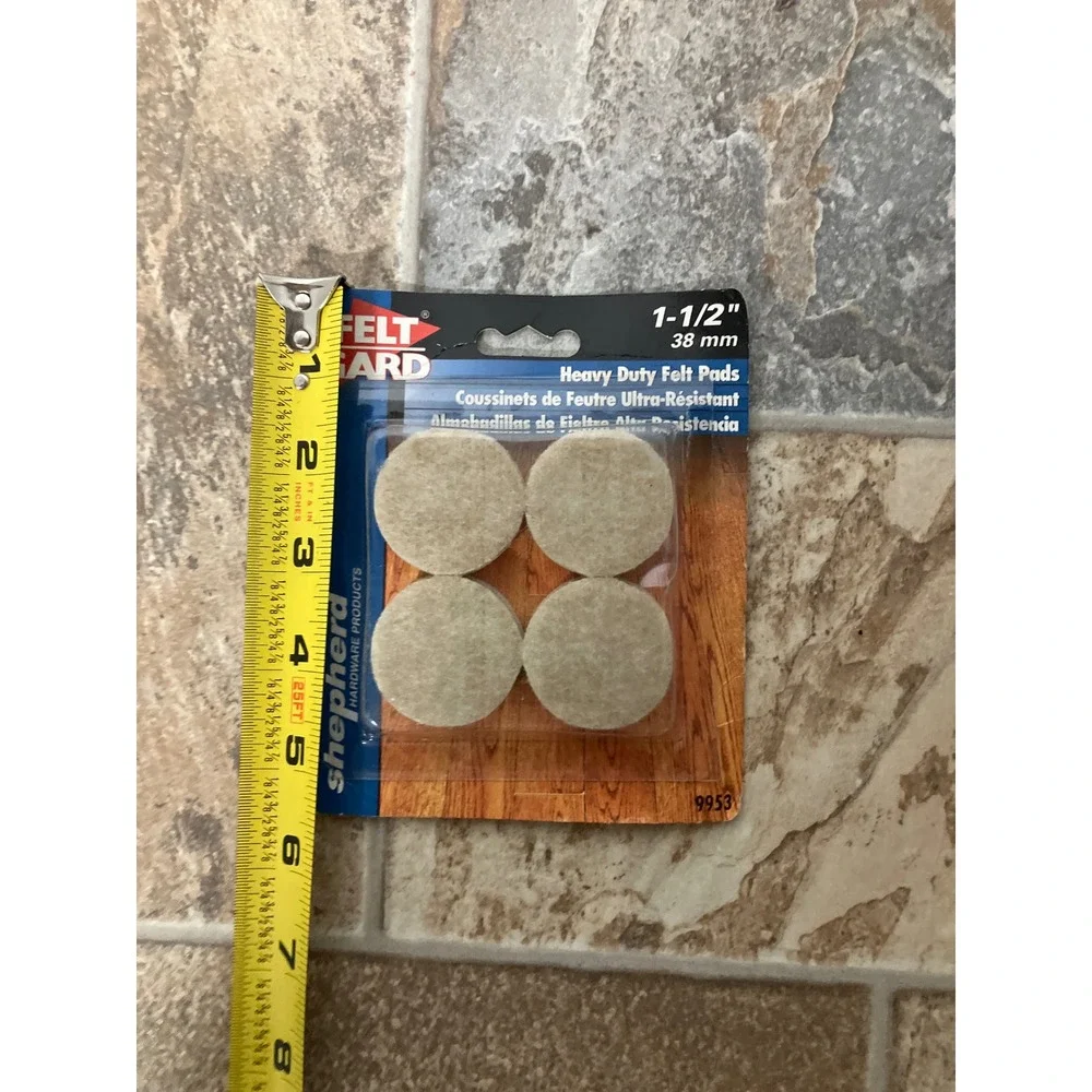 Shepherd Felt Guard Heavy Duty Felt Pads 1-1/2 Inch Round Furniture Floor
